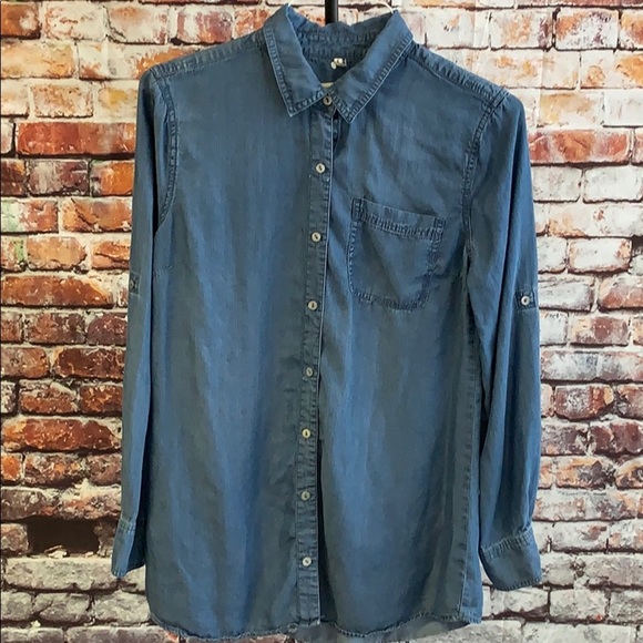 Chambrai Long sleeve button down denim shirt - Picture 1 of 8